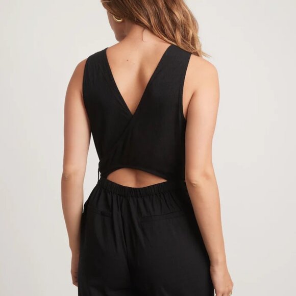 Marine Layer Eloise Black Belted Jumpsuit - Picture 3 of 5